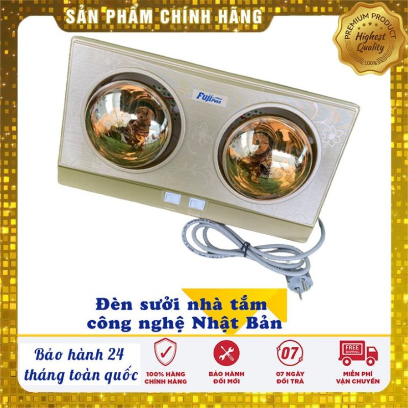 Đèn sưởi nhà tắm treo tường 2 bóng, 3 bóng Fuji Pova, chống đột quỵ, bóng hồng ngoại, hàng chính hãng - bảo hanh 2 năm