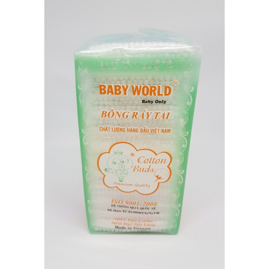 Bịch 12 gói Bông ráy tai trẻ em Baby World
