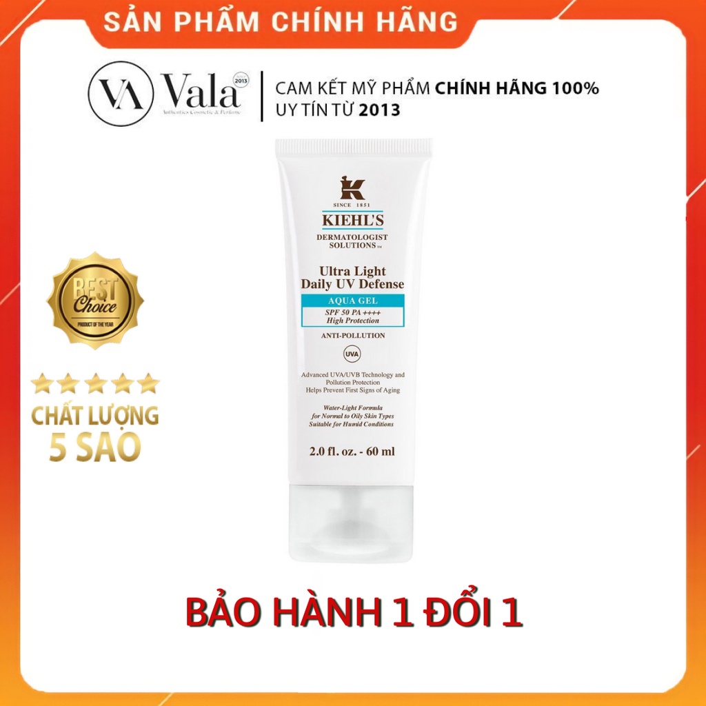 Kem chống nắng Kiehl's Ultra Light Daily UV Defense Aqua Gel SPF 50 60ml