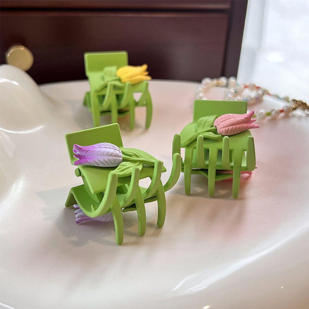 Kẹp Tóc Kim Loại Hình Hoa Tulip / Cá Mập Nhỏ Thời Trang Cho Nữ