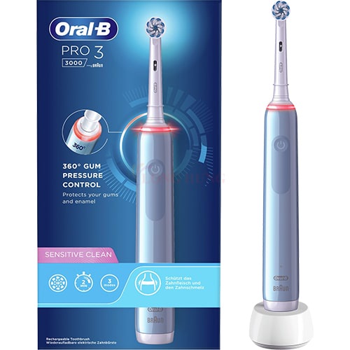 Bàn chải điện Oral-B Pro 3 3000 Sensitive Clean - Hàng nhập khẩu