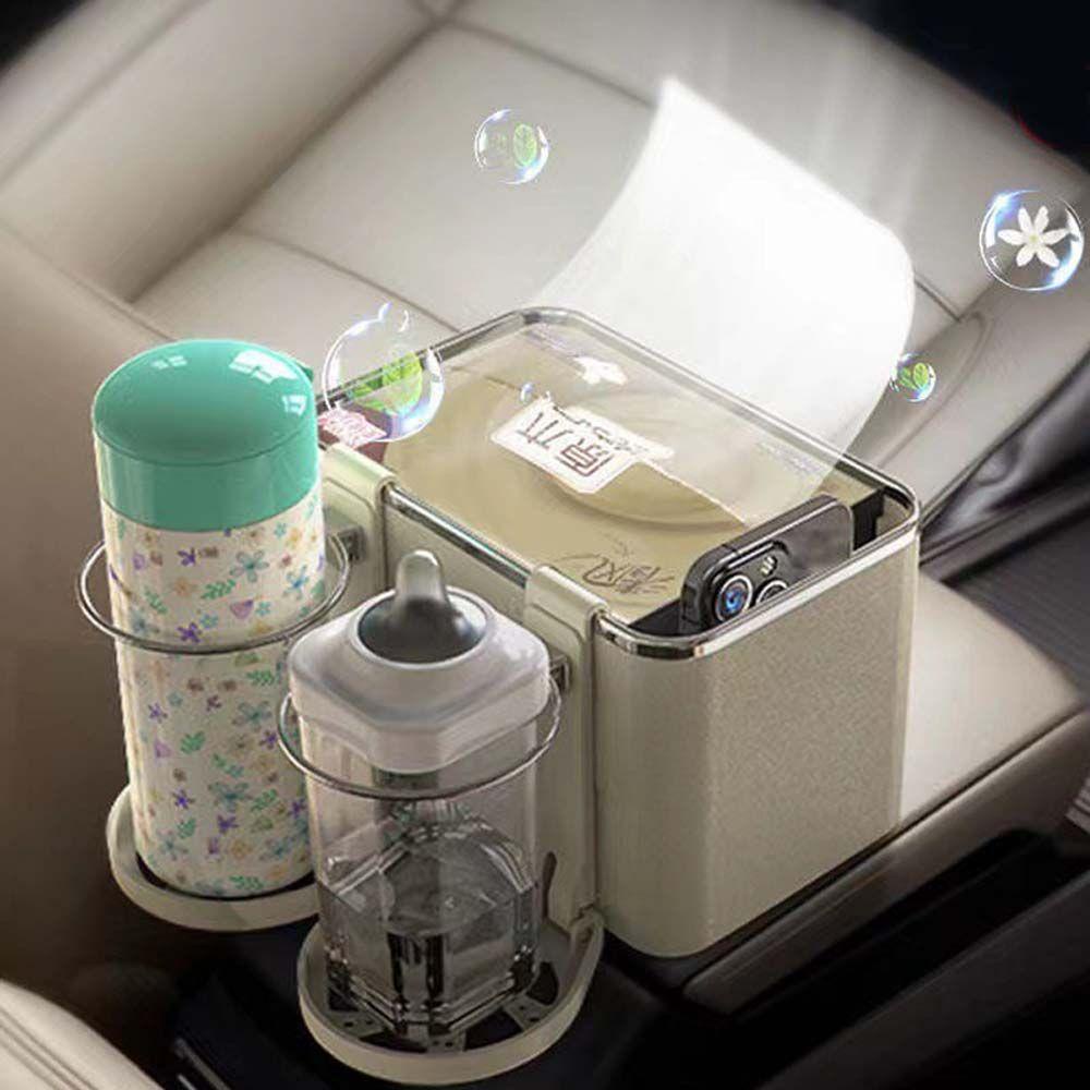 Hộp Đựng Cốc Nước / Đồ Dùng Bằng Nhựa 2 Trong 1 Gắn Chỗ Tỳ Tay Xe Hơi Tiện Dụng Ốp