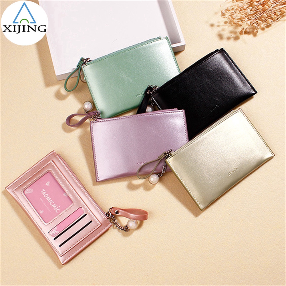Ví Da PU Đựng Thẻ Và Tiền Xu Tùy Chọn Cho Nữ