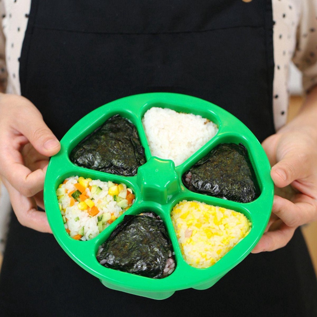 Khuôn Làm Sushi 6 Ngăn Bằng Nhựa Không Dính Kiểu Nhật Bản
