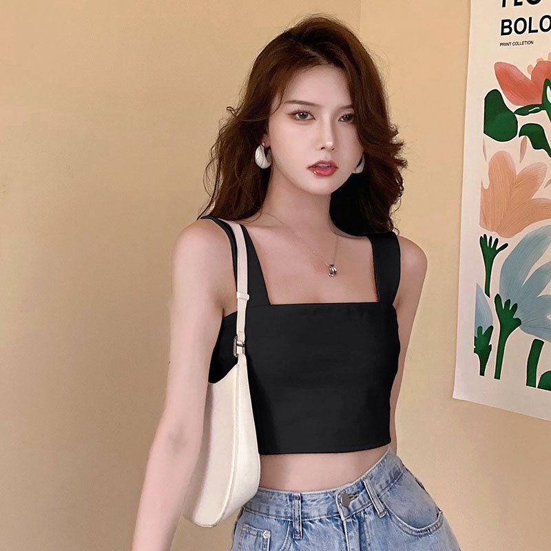 Áo Croptop Hai Dây Bản To - Áo Thun Nữ Ngắn Body Co Giãn Tốt Siêu Xinh, Dễ Phối | BigBuy360 - bigbuy360.vn