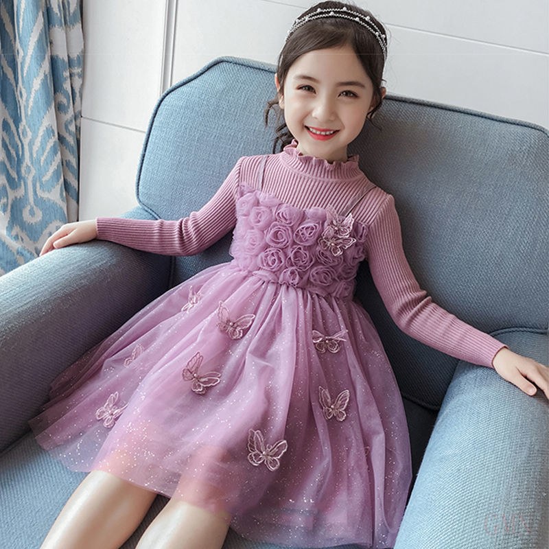 Đầm công chúa phong cách Tây Âu thời trang thu đông đáng yêu dành cho bé gái 3-5 - 6-7 - 8-9 Tuổi