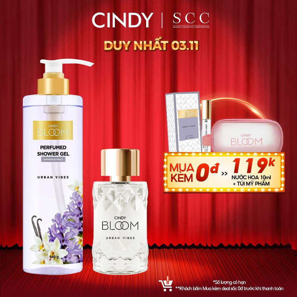 Combo Sữa Tắm Nước Hoa 640g & Nước Hoa 30ml Cindy Bloom Urban Vibes