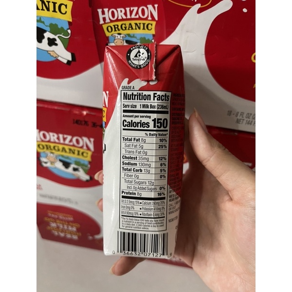 Nguyên thùng - Sữa nước Horizon nguyên kem thùng 18 hộp 236ml