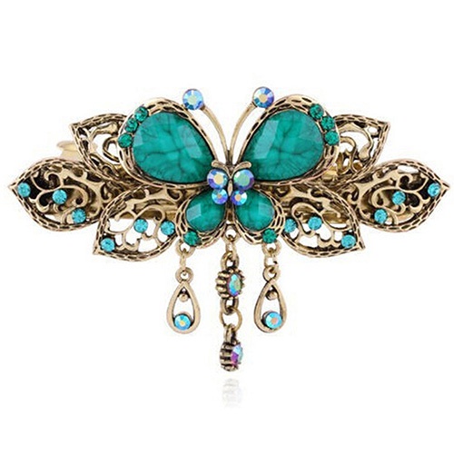 Kẹp tóc kiểu bướm đính đá phong cách cổ điển thời trang