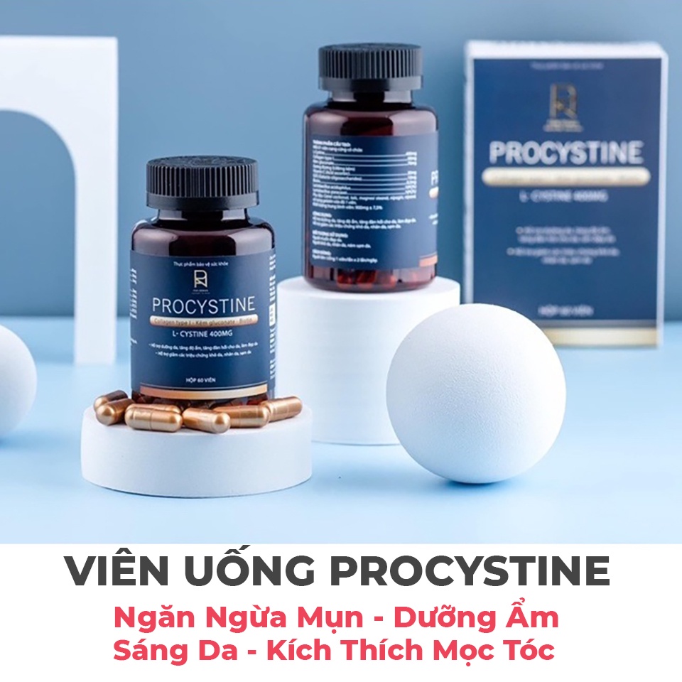 ✅ Viên Uống Procystine 60 viên - Viên Uống Ngăn Ngừa Mụn, Dưỡng Ẩm, Sáng Da, Kích Thích Mọc Tóc