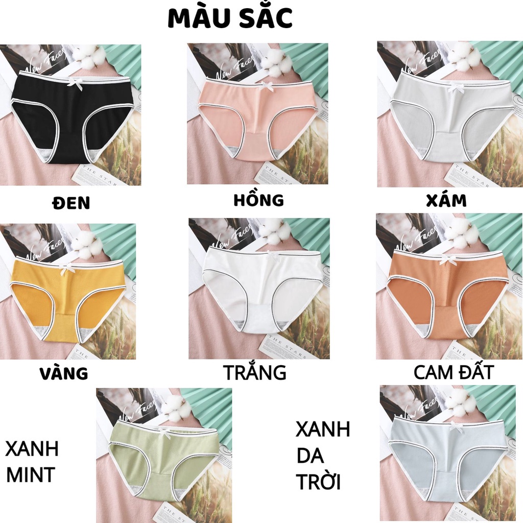Quần Lót Nữ ❤️FREESHIP❤️Quần Lót Nữ Cotton 100% kháng khuẩn thoáng mát viền kẻ màu MÃ B02