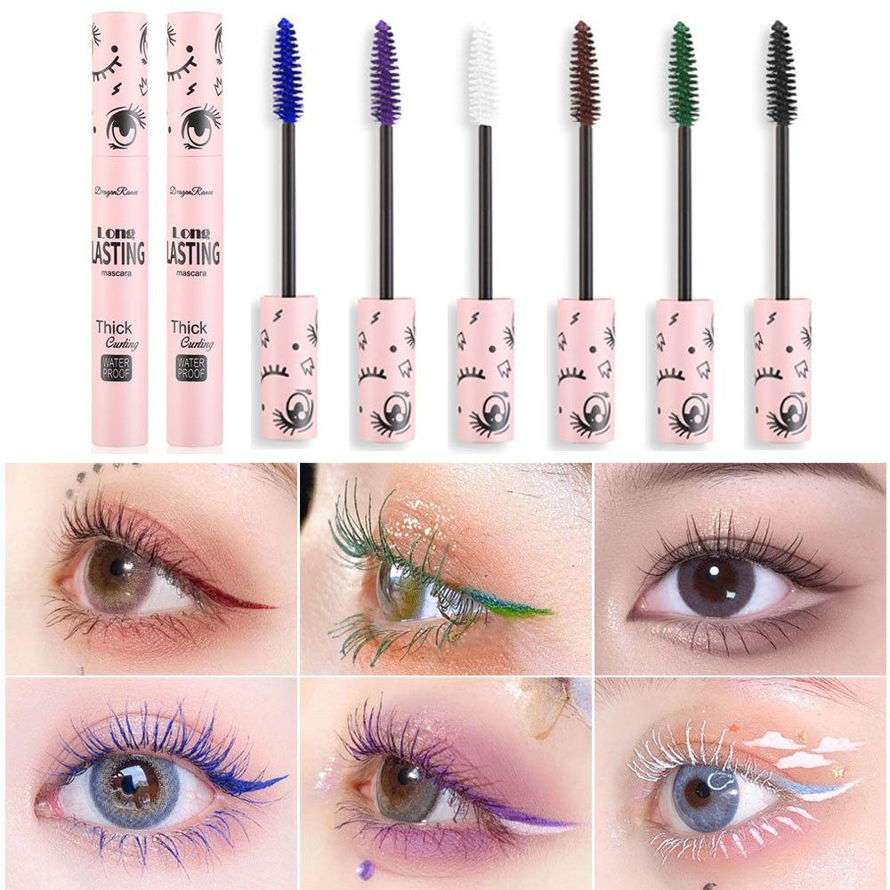 Mascara Trang Điểm Lông Mi 6 Màu Sắc Chống Nước Nhanh Khô