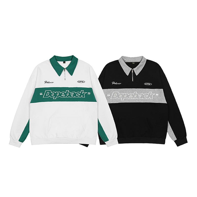 Áo sweater nam ,áo nỉ form rộng có cổ khóa kéo dopeback unisex 2022