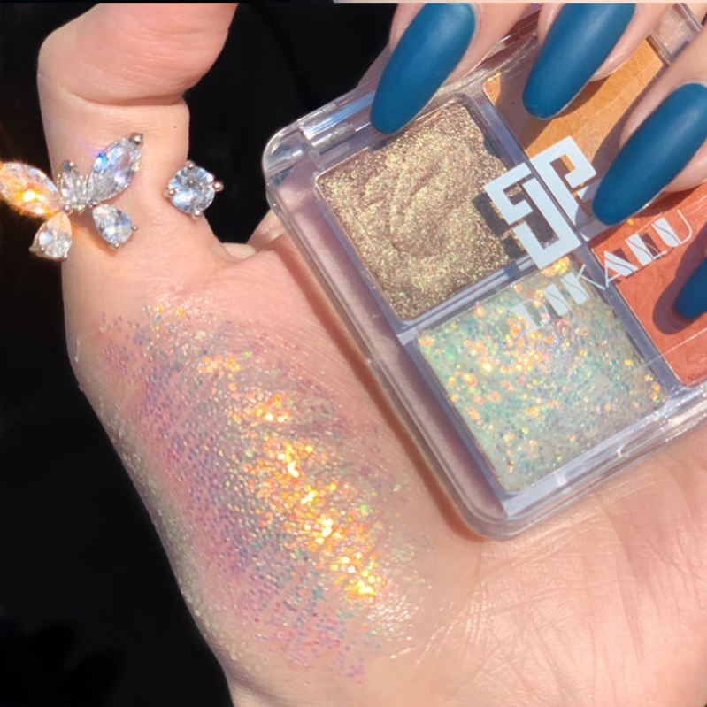 Bảng phấn mắt DIKALU Ireneda bốn màu tông đất lì mịn lấp lánh