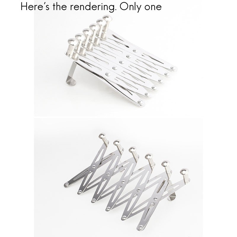 Stainless Steel 6-Hook Storage Rack Clothes Holder Organizer Flexible Back Door Hanger Rack Bathroom Kitchen Hanger Hook