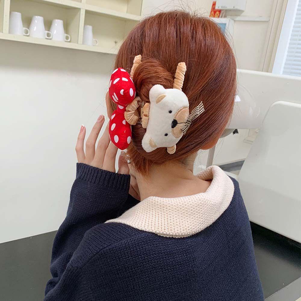 Kẹp Tóc Đính Nơ Vải Bông Họa Tiết Gấu / Dâu Tây / Hoa Hướng Dương Dễ Thương Dành Cho Bé Gái 2Lilife