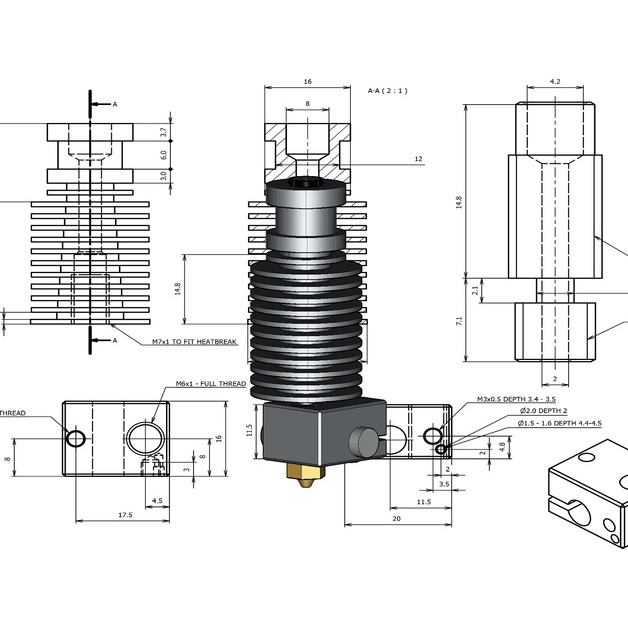 Đầu gia nhiệt máy in 3d e3d V6 | BigBuy360 - bigbuy360.vn