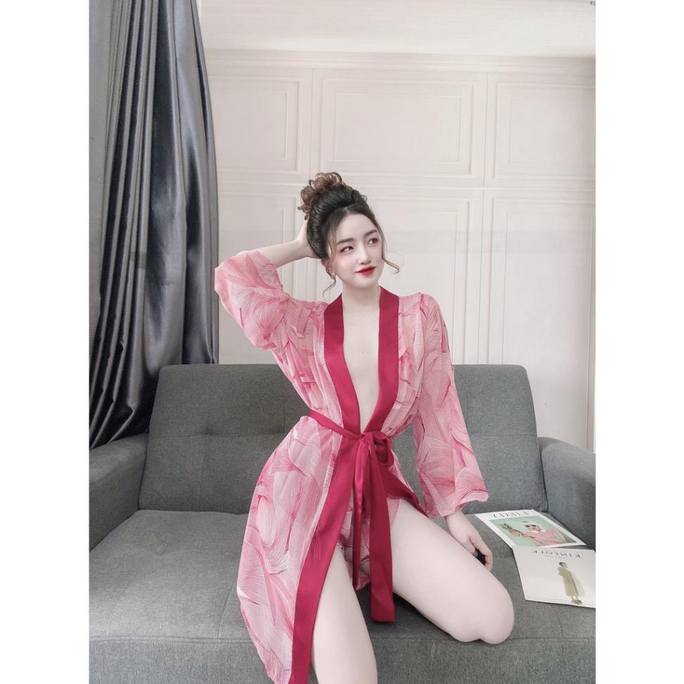 Áo Choàng Ngủ, Áo Choàng Lụa Phối Ren Mi Cao Cấp Dưới 65Kg .