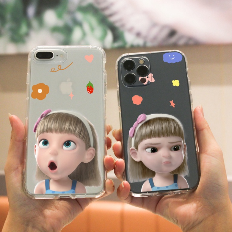 Ốp lưng iphone 6, 6s plus, 7 8 Plus, X, XS, XR, XSMAX, 11, 12, 13 PROMAX TRONG SUỐT BÉ GÁI KHÓ TÍNH PKVN