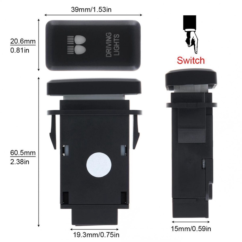 Công Tắc Nút Nhấn Tắt / Mở Đèn Nền Xanh Dương 12V Tương Thích Với Toyota Hilux / Prado 120