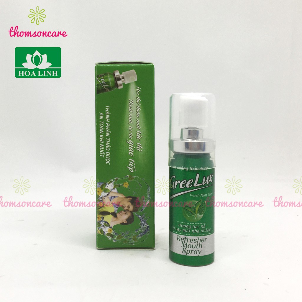 ( Mypham35 ) Xịt thơm miệng Greelux Extra Cool Thảo Dược chai 12ml - nước khử mùi hôi miệng gree lux bạc hà bình mini