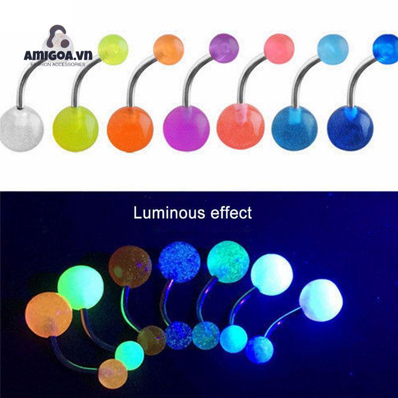 Khuyên Xỏ Rốn Bằng Acrylic Dạ Quang Độc Đáo