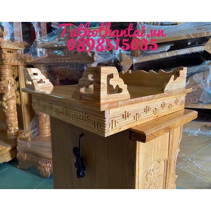 Bàn thờ treo tường ô gạch 40cm + ke gỗ  - TUTHOTHANTAI.VN
