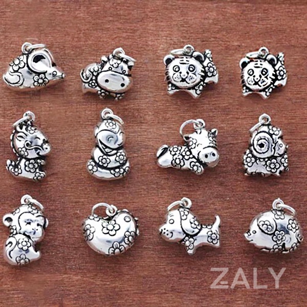 Charm bạc treo 12 con giáp CT56 zaly, Bạc 925