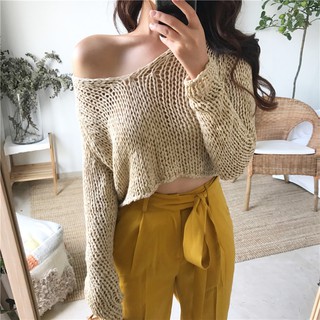áo len móc croptop Quảng Châu order ms 116