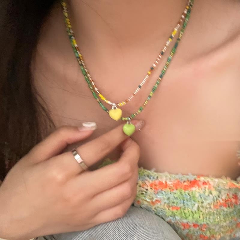 Vòng cổ Chuỗi Hạt Hình Trái Tim Thời Trang Cao Cấp Sang Trọng