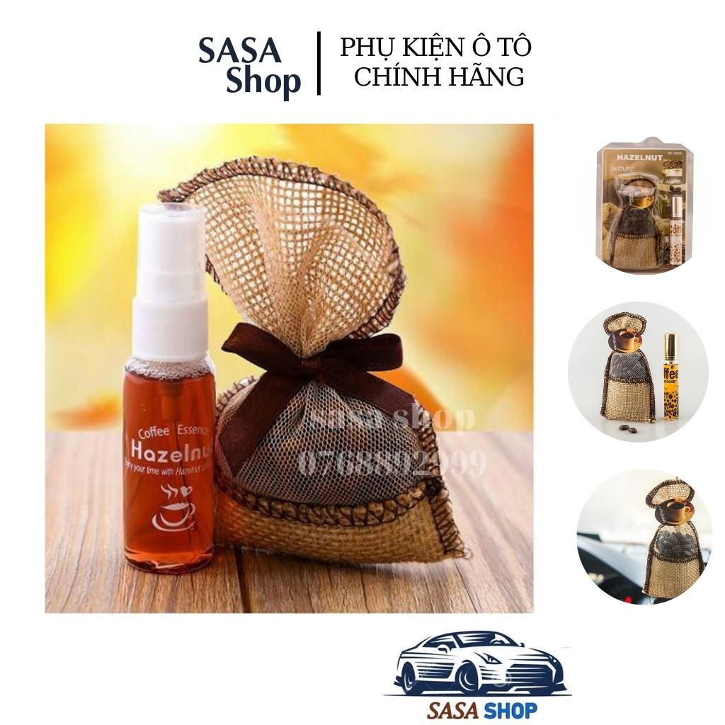 Túi Thơm Cafe Treo Ô Tô, Xe Hơi - Có Kèm Chai Tinh Dầu Cafe
