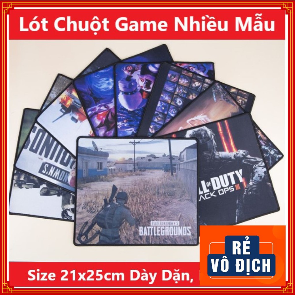 ❤️ Lót chuột đẹp, Lót chuột 21 * 25cm độ dày 2mm đa dạng hình, giao hàng ngẫu nhiên, may viền chắc chắn