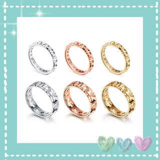 Nhẫn cưới bạc 925 khắc chữ tiffany màu vàng hồng / vàng