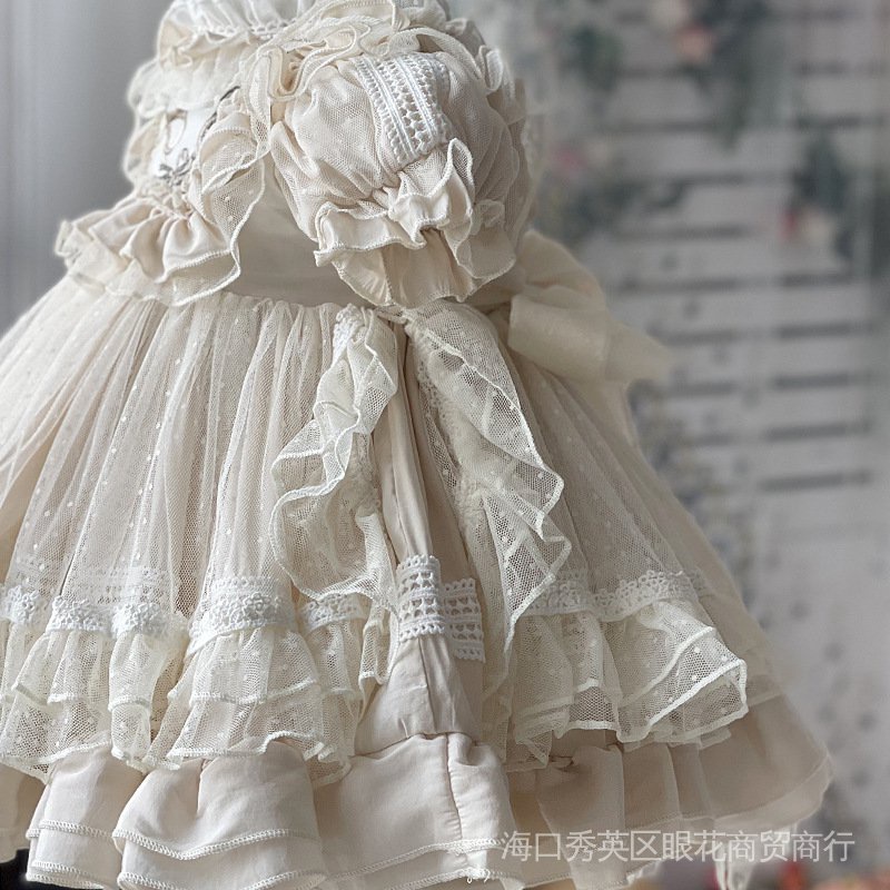 Đầm Công Chúa Lolita Tay Dài Phồng Thời Trang Thu Đông Cho Bé Gái