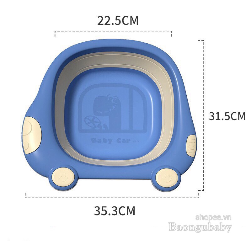 Thau, chậu rửa mặt gấp gọn hình xe hơi, khủng long, hình cua nhỏ cho bé