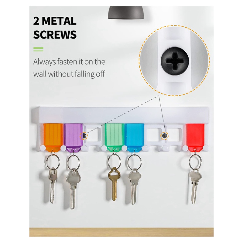 Set 4 Giá Đỡ Chìa Khóa Gắn Tường Bằng Nhựa Cứng Trong Suốt 8 Màu Tùy Chọn