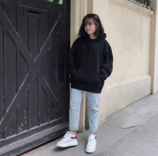 [Mã FATHANG5 giảm 10K đơn 50K] ÁO HOODIE BASIC BLACK ĐEN TRƠN UNISEX