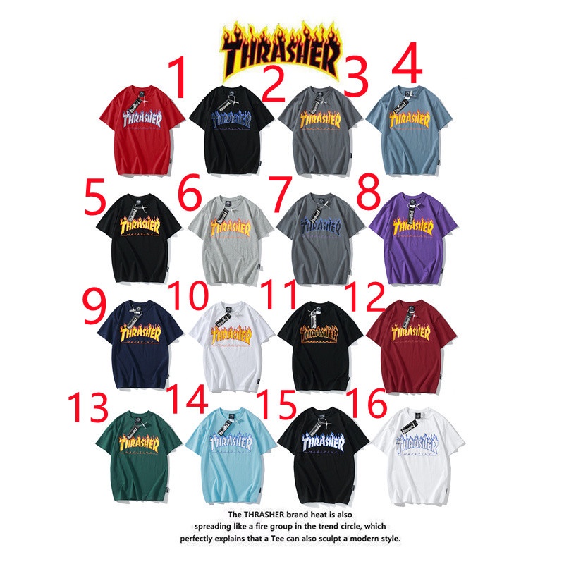 Áo thun Cotton tay ngắn In chữ Goods In Stock Thrasher cổ điển thời trang cho nam và nữ