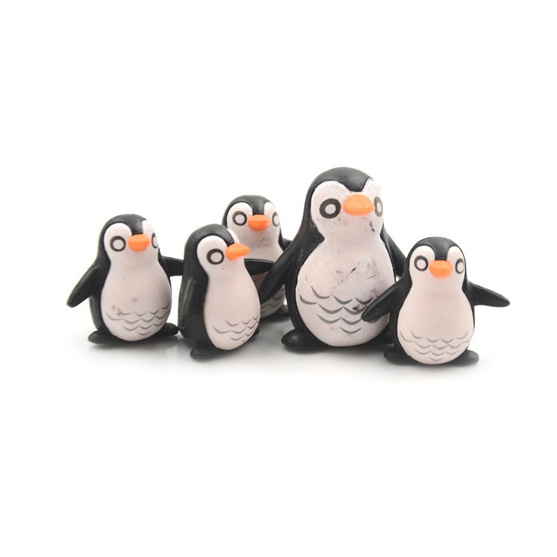 Bộ 5 Mô Hình Chim Cánh Cụt Mini Trang Trí Sân Vườn