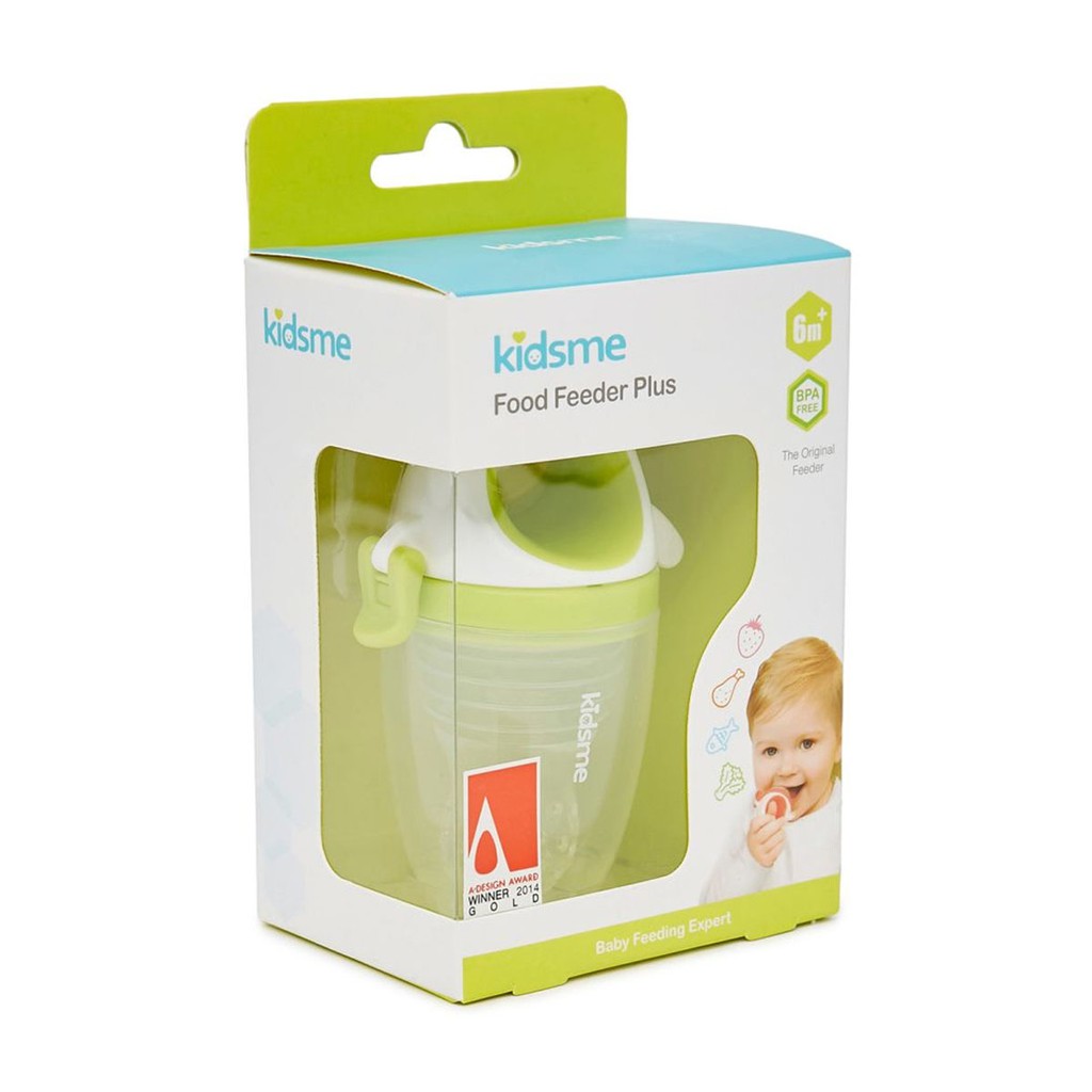 [Ăn Dặm Chủ Động] Bộ Túi Nhai Plus và Bình Bóp Plus Ăn Dặm Silicone Chống Hóc Kidsme Cho Bé 4M+ Anh Quốc Kèm Dây Đeo