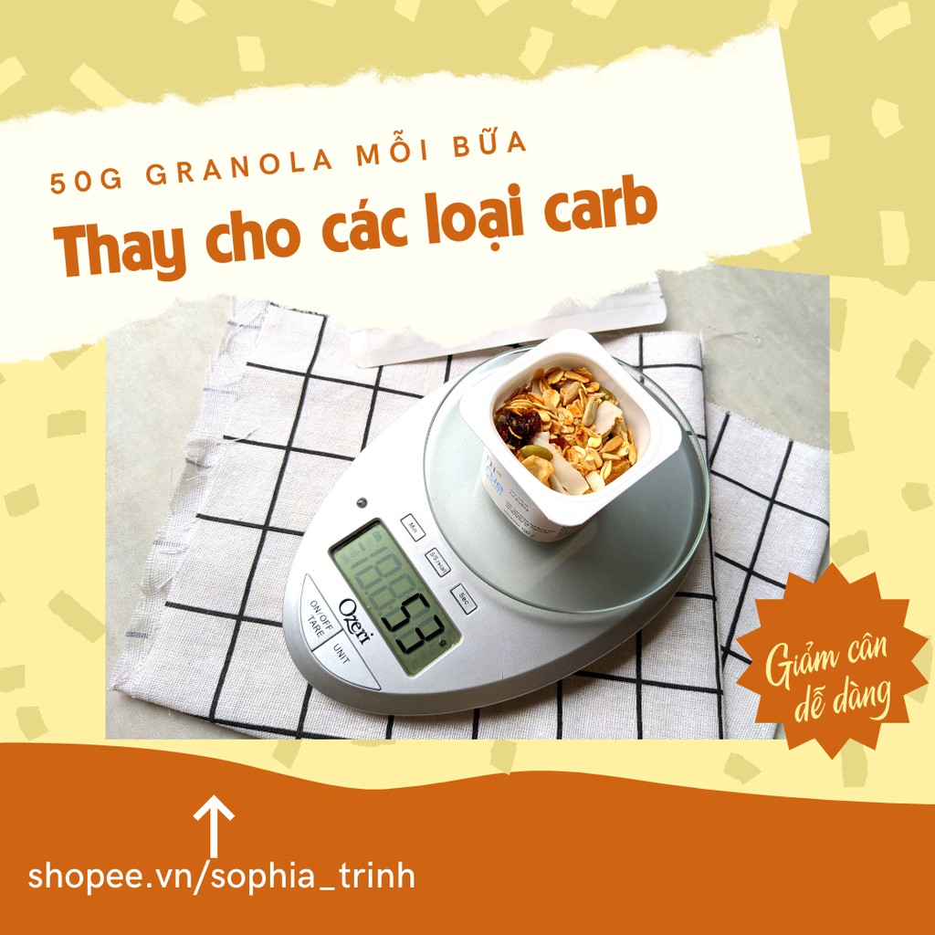 Granola Giảm Cân Vị Matcha Không Đường LANHFOODS