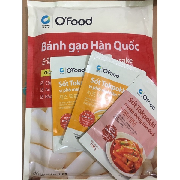 [KÈM SỐT] Combo bánh gạo Hàn Quốc O’food (gói 1kg) và sốt Tokpokki