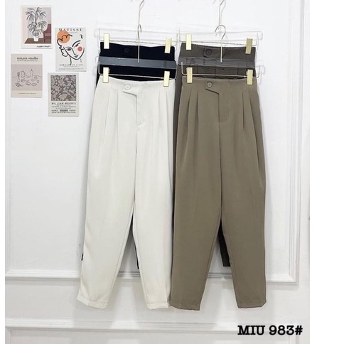 QUẦN BAGGY CẠP CÚC LỆCH CHẤT LỤA LOẠI 1 KHÔNG NHĂN MS21992