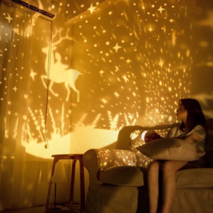 Đèn ngủ chiếu sao vũ trụ đại dương sinh nhật cổ tích xoay tự động dùng trang trí phòng ngủ tuyệt đẹp