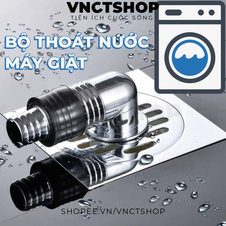 Bộ thoát nước máy giặt, đầu nắp nối ống thoát máy giặt xả chống tràn ngăn mùi chữ L