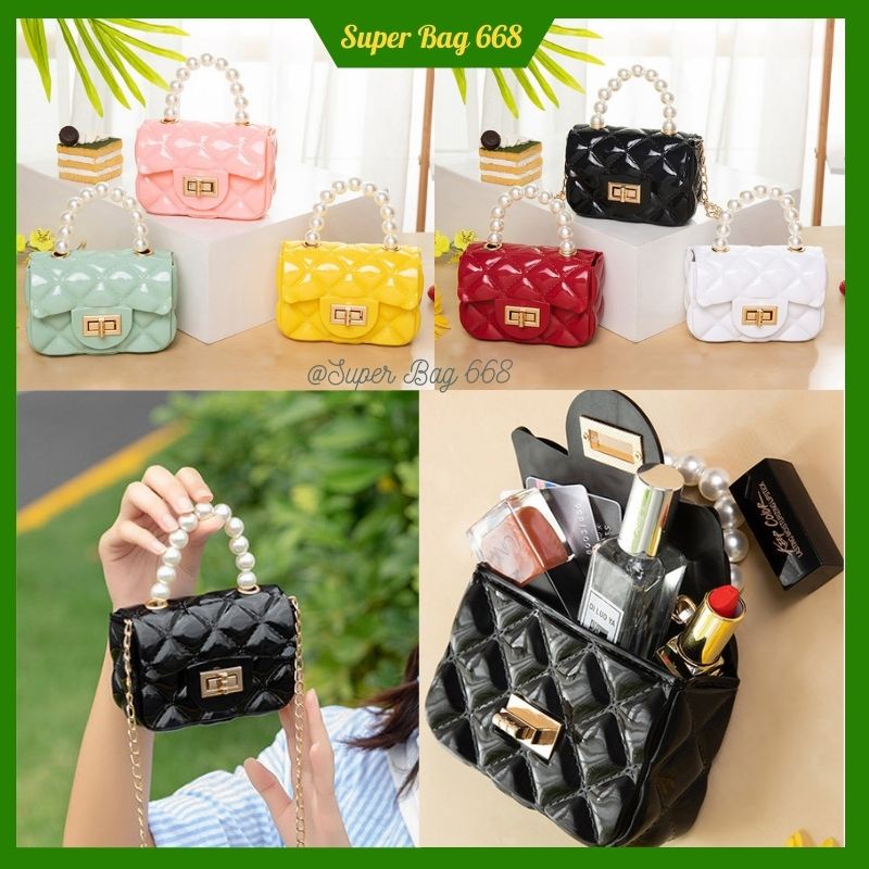 Túi Silicon Nhựa Quai Ngọc ❤️FREESHIP❤️Túi Đeo Chéo Nữ Nhỏ Xinh SBP177