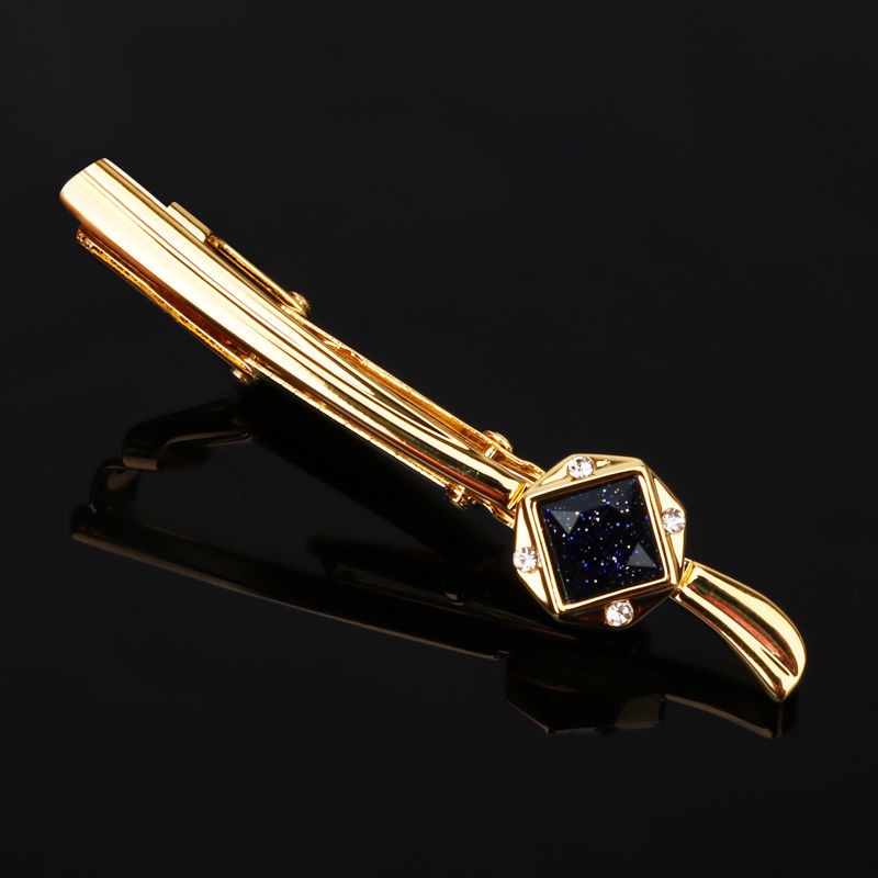 Kẹp Cà Vạt/Cà Vạt Đính Đá Màu Vàng Lãng Mạn Đơn Giản Phong Cách Hàn Quốc Thời Trang Cho Nam Và Nữ