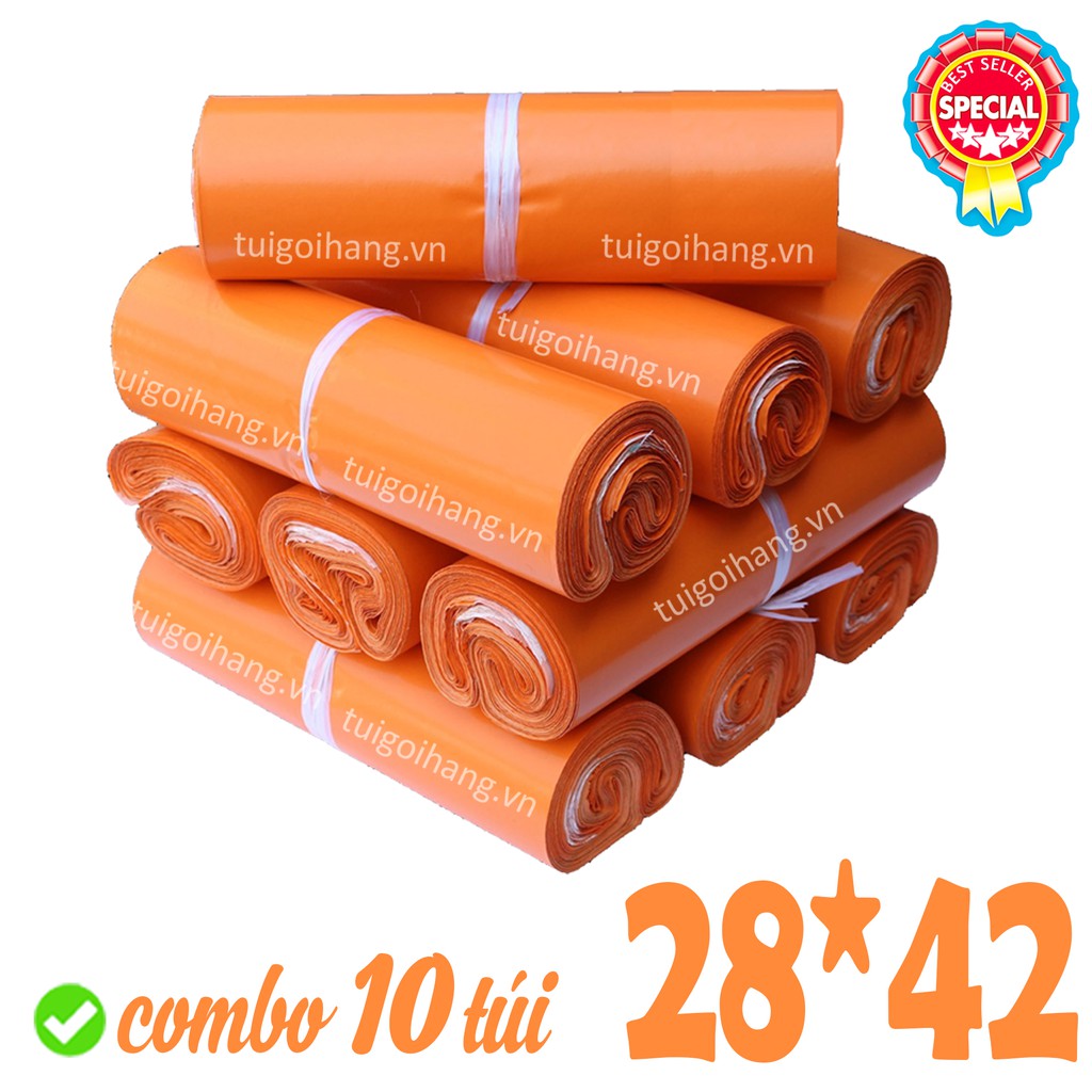 [Ở ĐÂU RẺ HƠN] 10 Túi niêm phong Cam size 28x42cm cao cấp đóng gói thay thế băng dính siêu tiện lợi