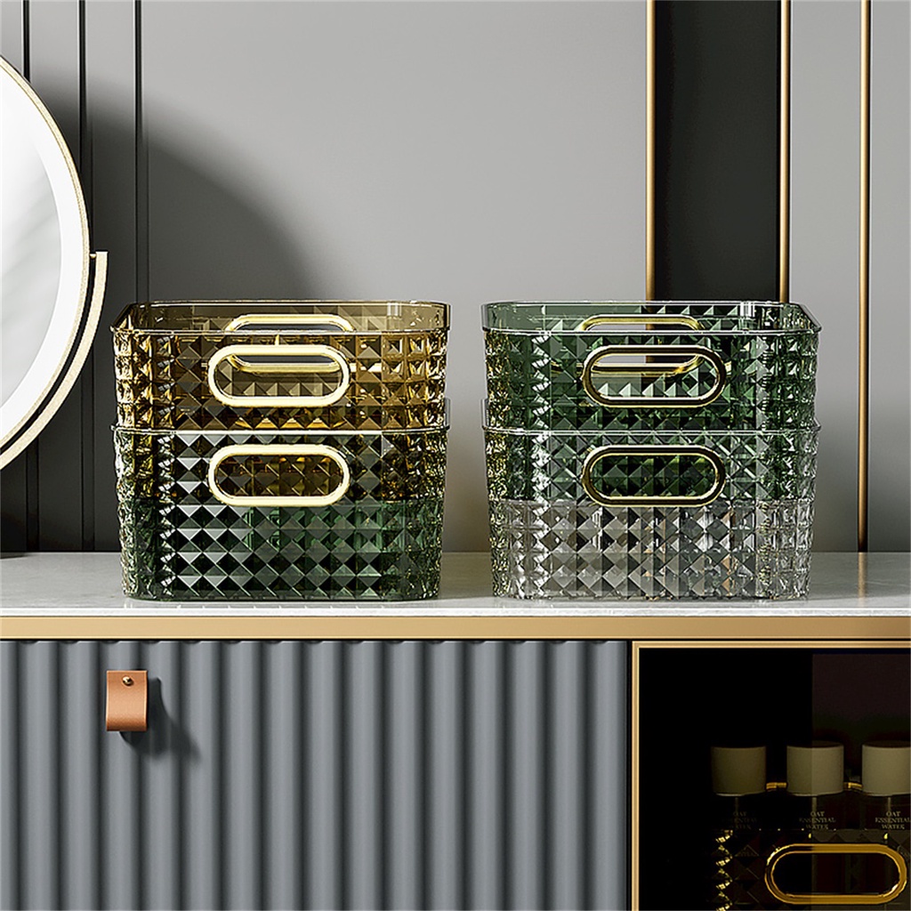 Hộp đựng mỹ phẩm JUJIAJIA bằng acrylic chống trượt kiểu dáng sang trọng để trên bàn