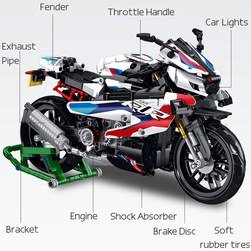 Đồ chơi Lắp ráp Technic 672004 BMW M1000RR Motorcycle xe đua phân khối lớn Lemoshop
